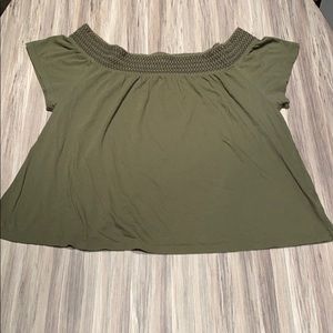 Old Navy Green Off Shoulder Top
